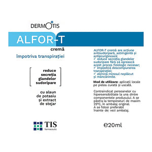Dermotis ALFOR-T cream packaging with text on a white background
