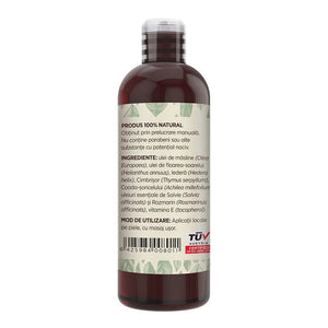 Bottle with a label on a white background