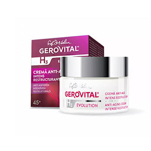 Gerovital anti-aging cream jar and packaging on a white background