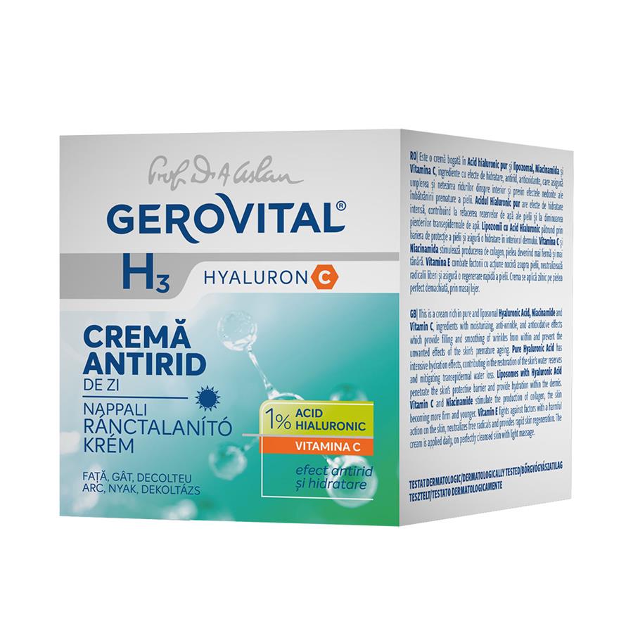 Anti-wrinkle cream day care Gerovital H3 Hyaluron C - 50ml