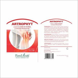 Artrophyt Bazna Salt massage cream packaging label, front and back