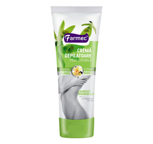 Farmec depilatory cream for sensitive skin with vanilla extract, gentle action, calms and regenerates