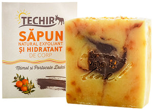Natural exfoliating and hydrating body soap with orange and sweet orange scent