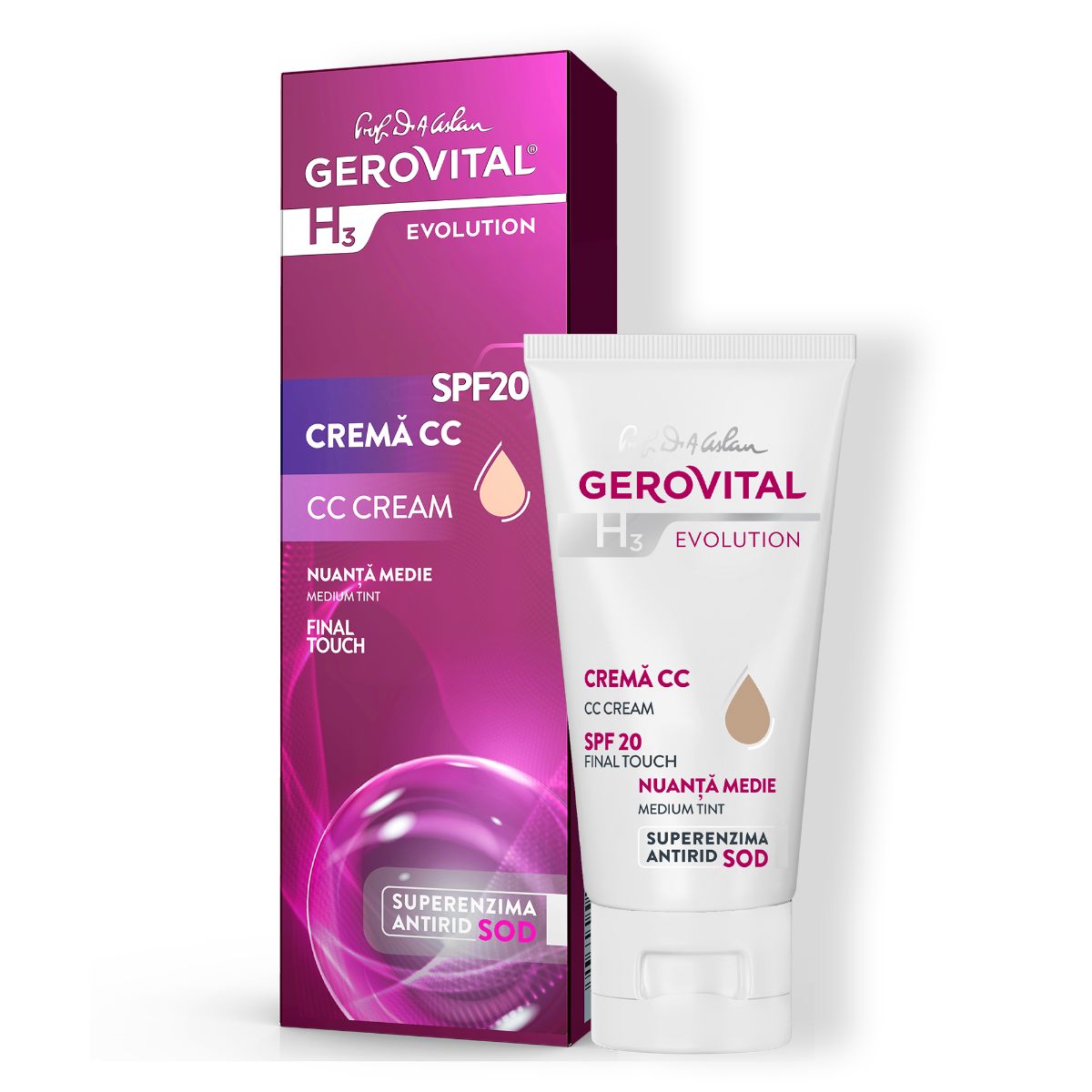 Gerovital CC Cream SPF 20 Medium Tint – Anti-Aging