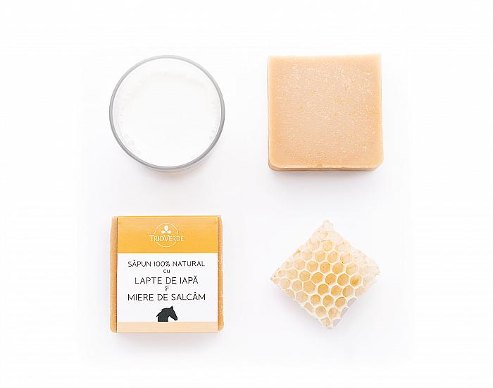 100% Natural Soap bar with mare's milk and acacia honey - Trio Verde - 110 gr