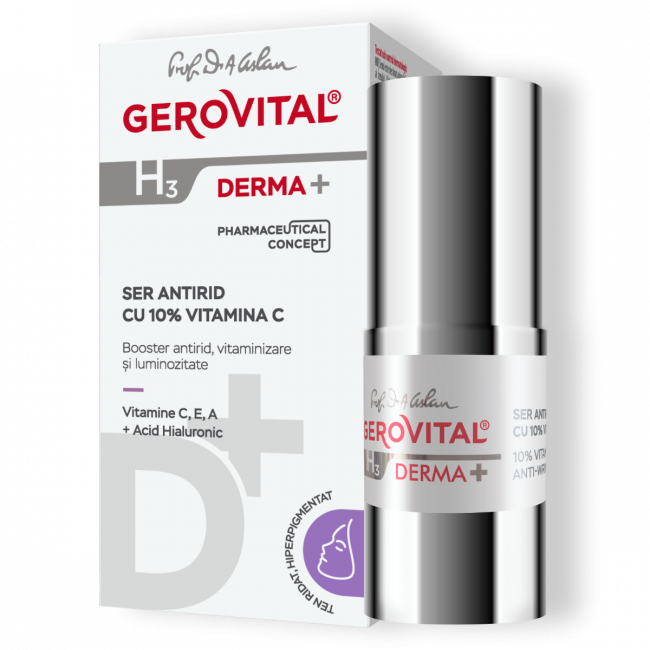 10% Vitamin C Anti-wrinkle serum, Gerovital H3 Derma+, 15 ml