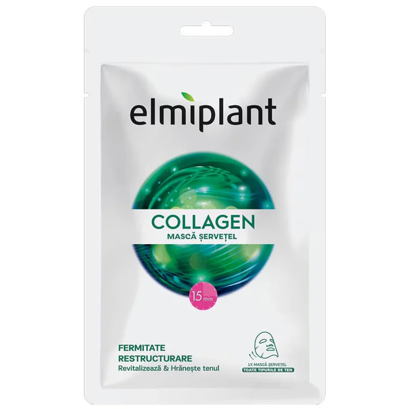Elmiplant Collagen Firming & Restructuring Sheet Mask, 20 ml