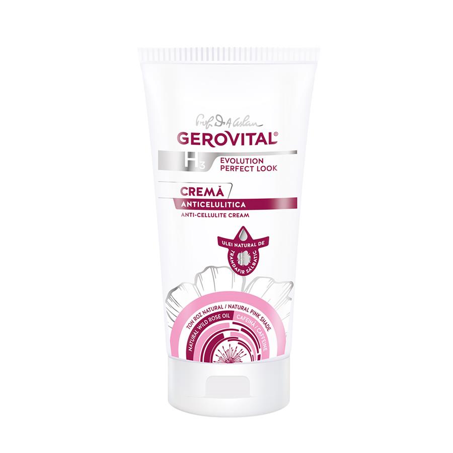Anti-Cellulite Cream, natural pink shade, caffeine, wild rose oil, Body care, Gerovital H3 Evolution Perfect Look