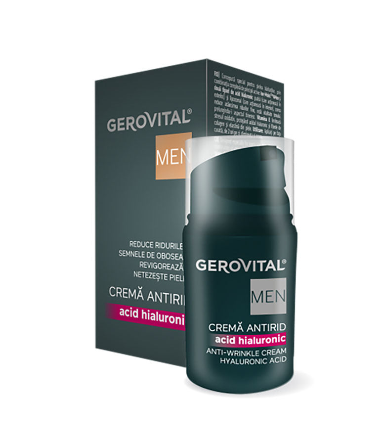 Gerovital Men Anti-Wrinkle Face Cream for Men with Hyaluronic Acid – Hydration, Energy, and Daily Care – 30 ml