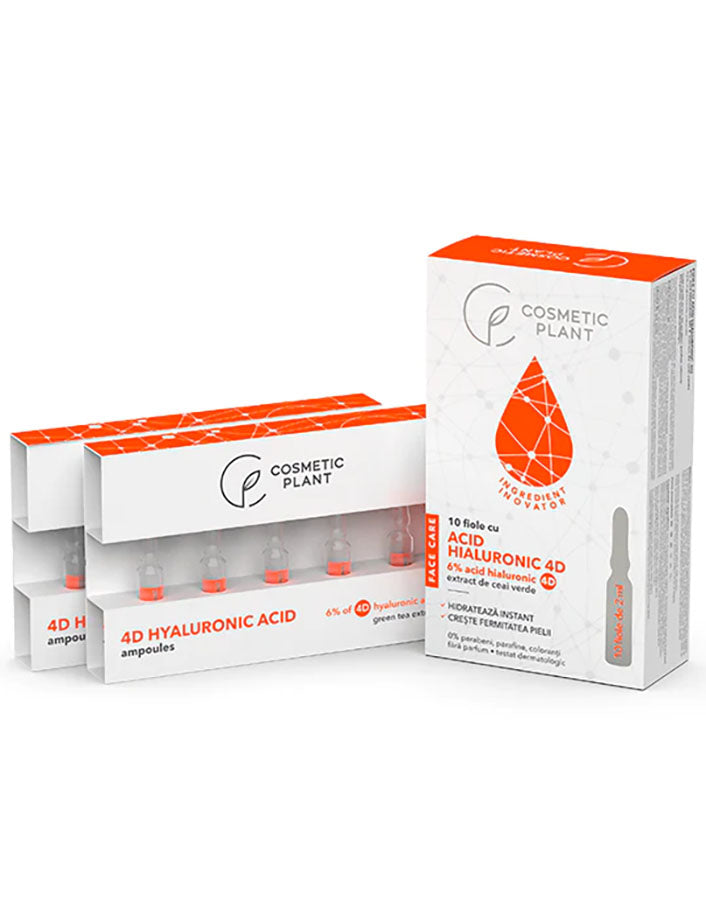 4D Hyaluronic acid 6% ampoules, Cosmetic Plant, 10 vials x 2ml