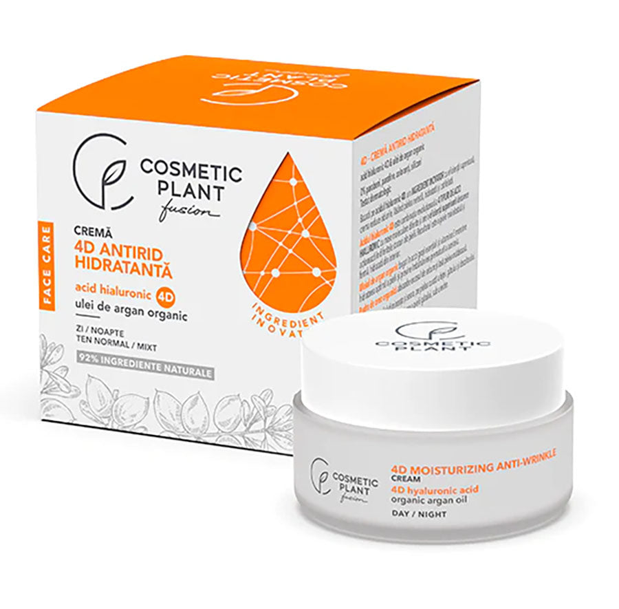 4D Moisturizing anti-wrinkle cream with hyaluronic acid & organic argan oil, Cosmetic Plant, 50ml