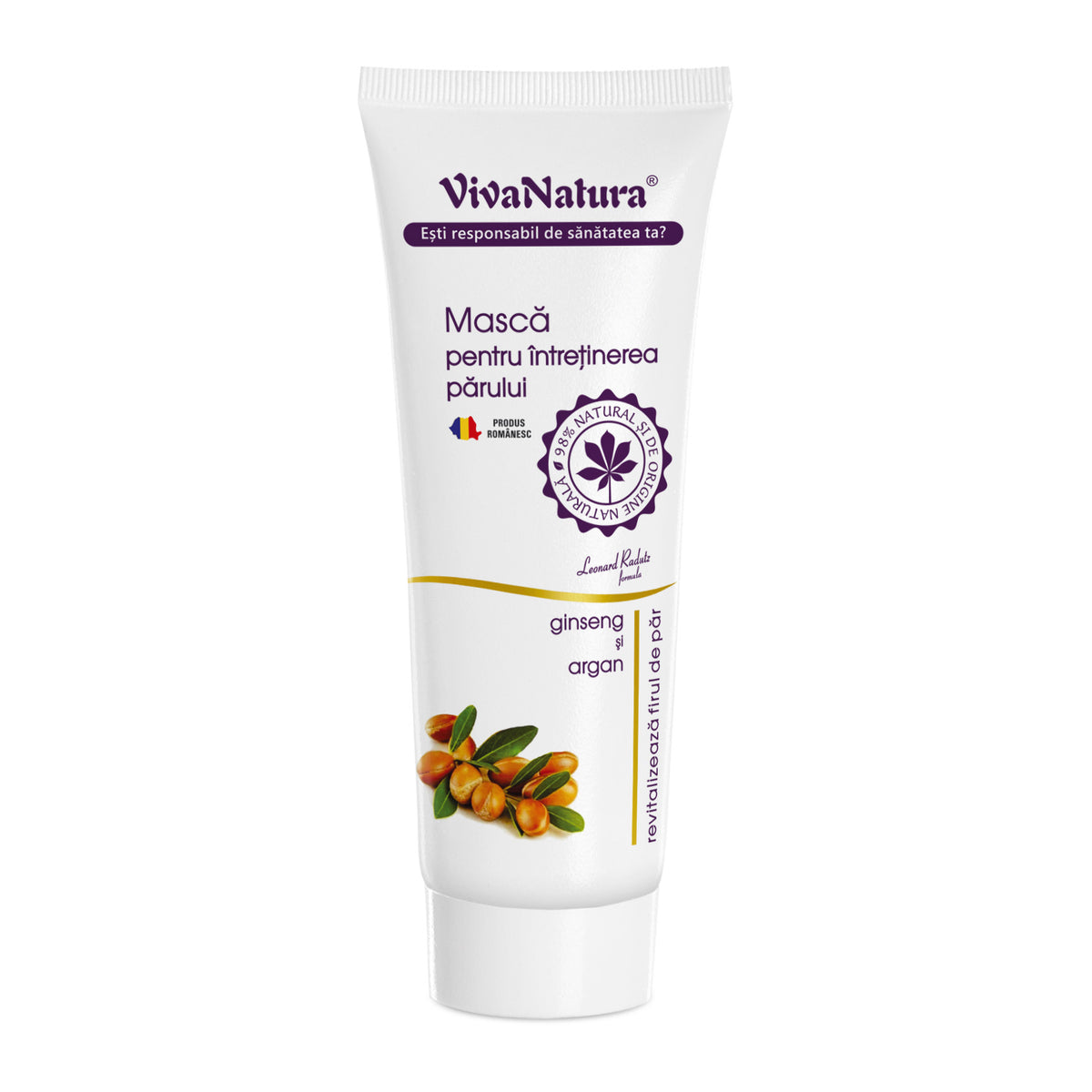 VivaNatura Ginseng & Argan Nourishing Hair Mask, 250 ml