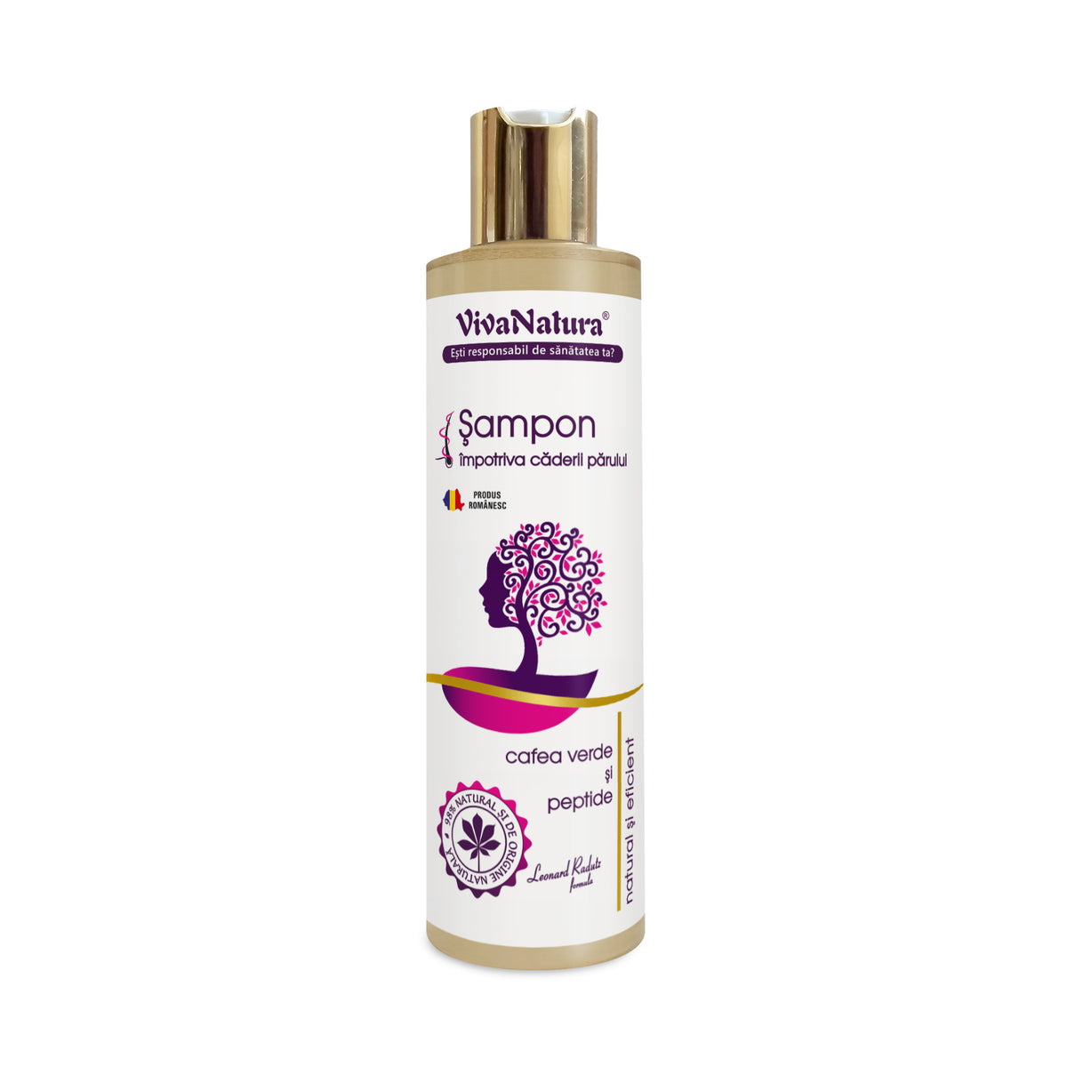 VivaNatura Green Coffee & Peptide Strengthening Shampoo, 250 ml