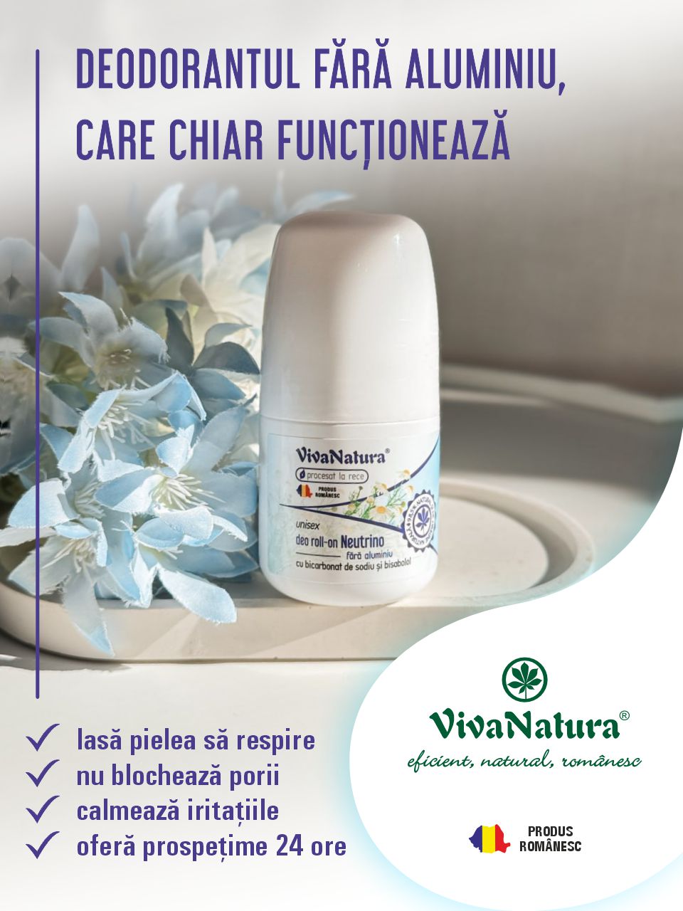 VivaNatura Neutrino Bisabolol & Silver Deodorant, 50 ml