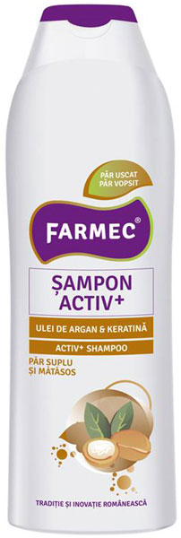 Șampon Activ + cu Argan și Keratină - Farmec - 200 ml