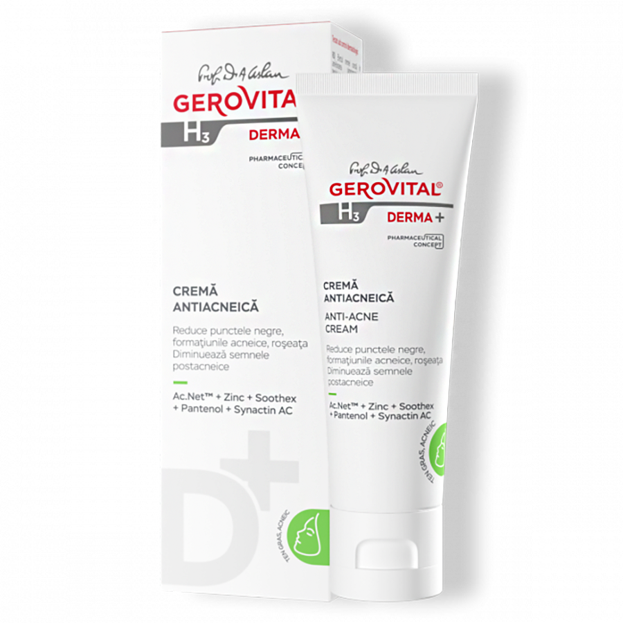 Anti-Acne Cream - Gerovital H3 Derma+ -50 ml