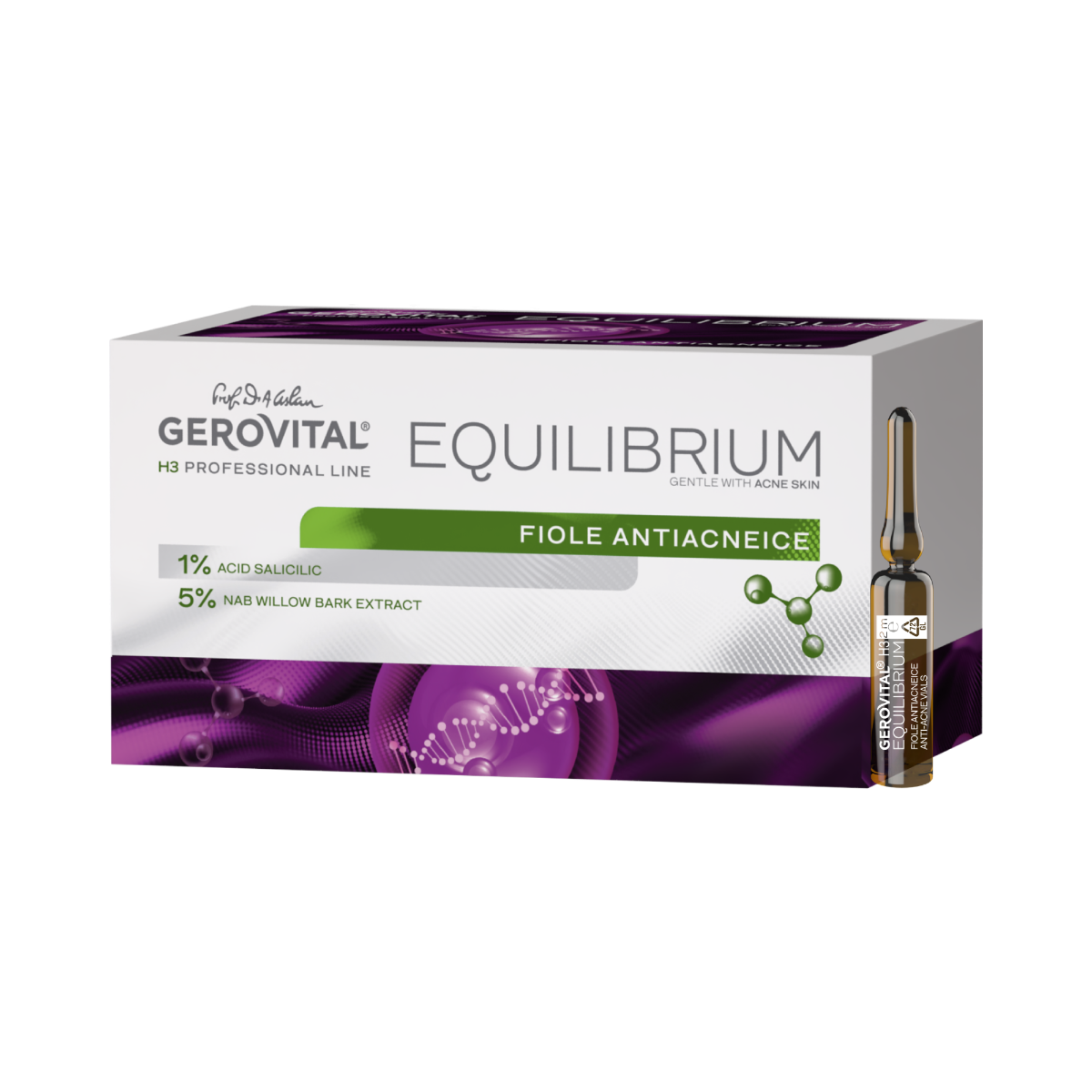 Anti-Acne Vials - Gerovital Equilibrium - 20 vials x 2 ml