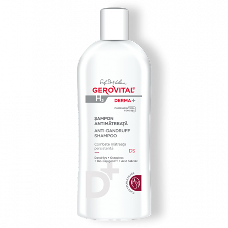 Anti-Dandruff Shampoo with Dandrilys & Octopirox - Gerovital H3 Derma+ - 200 ml