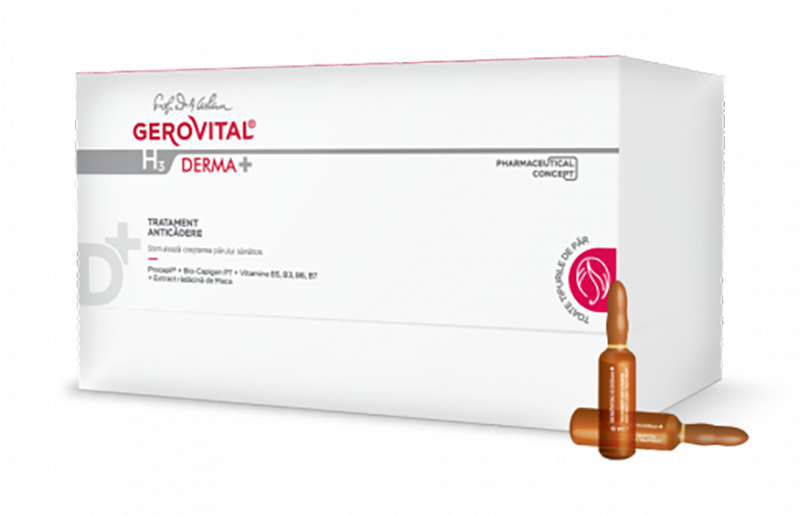 Anti-Hair Loss Treatment - Gerovital H3 Derma+ | 12 ampoules x 10 ml