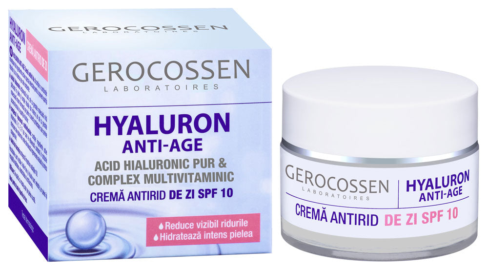 Cremă de zi antirid cu acid hialuronic - SPF 10 - Hyaluron Anti-Age - Gerocossen - 50 ml