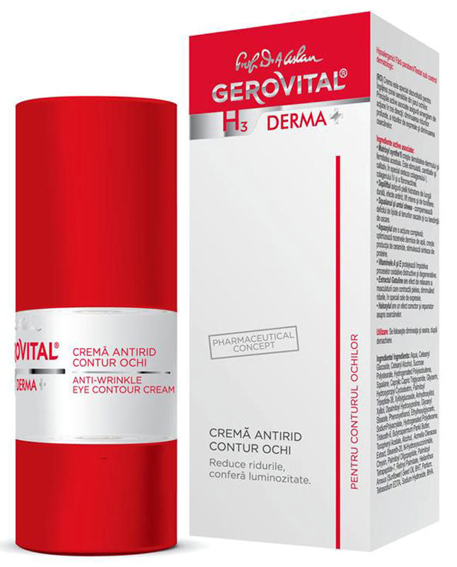 Anti-Wrinkle Eye Contour Cream - Gerovital H3 Derma+ - 15 ml