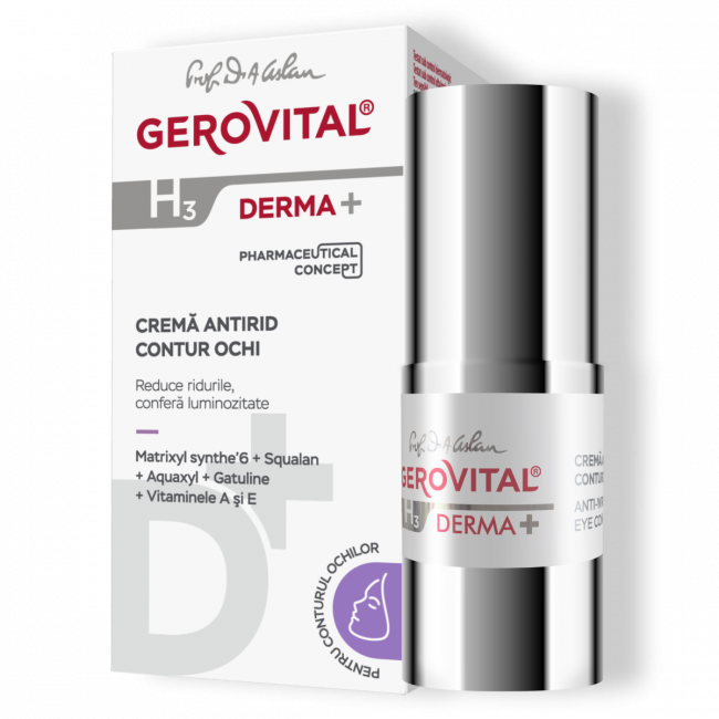 Anti-Wrinkle Eye Contour Cream - Gerovital H3 Derma+ - 15 ml