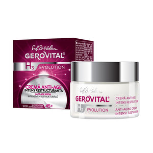 GEROVITAL H3 Evolution anti-aging cream jar and packaging on a white background