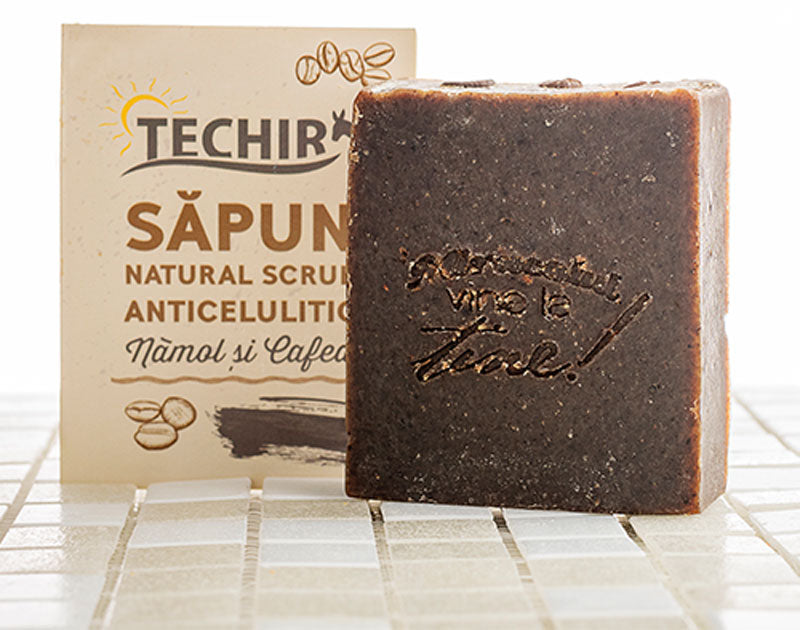 Anti-cellulite natural scrub Soap with mud and coffee - Techir - 100 gr