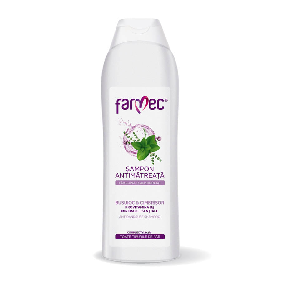 Anti-Schuppen-Shampoo mit Basilikum- und Thymianextrakt, 400 ml - Farmec