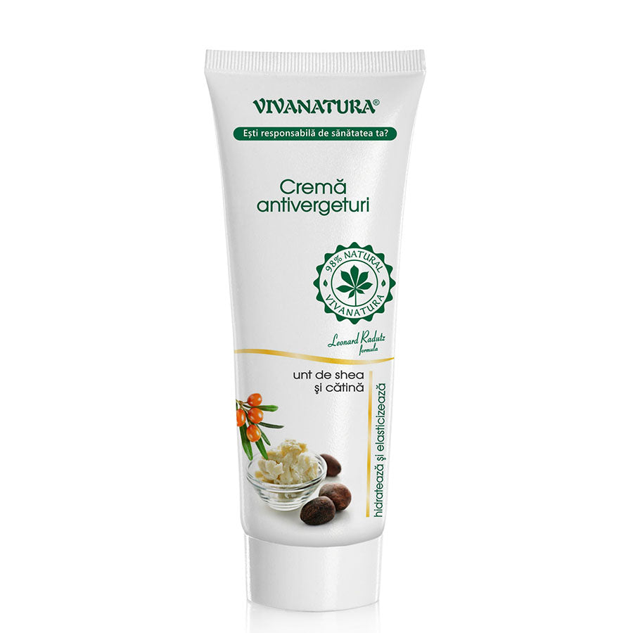 Anti-stretch mark cream with shea butter and sea buckthorn, VivaNatura, 250 ml