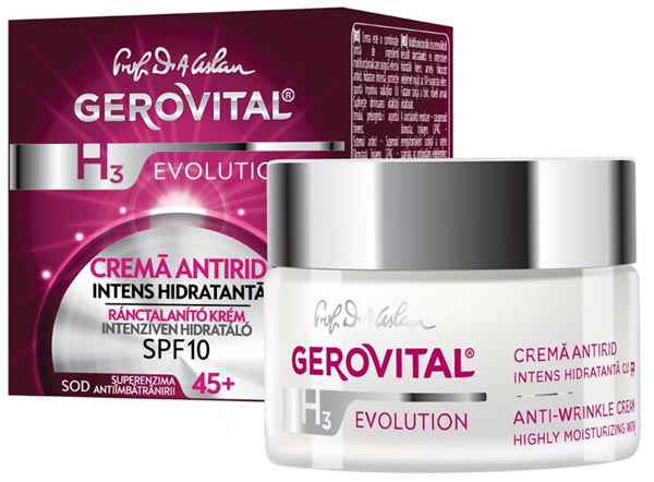 Anti-wrinkle cream highly moisturizing 45+ SPF 10 Gerovital H3