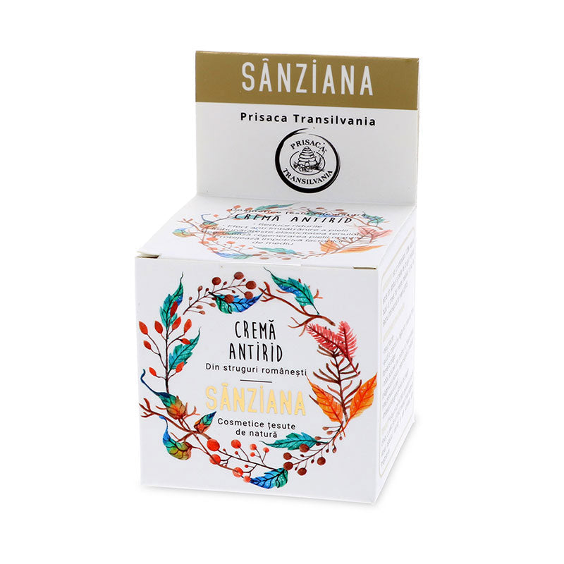 Anti wrinkle face cream - "Sanziana" with Romanian Grapes and rich in natural antioxidants - Prisaca Transilvania - 30 ml