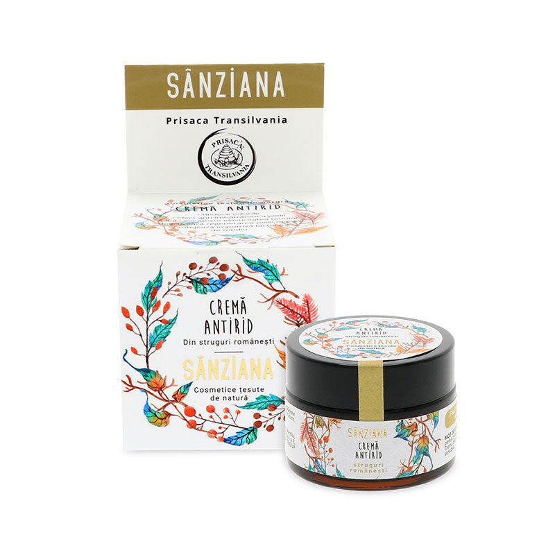 Anti wrinkle face cream - "Sanziana" with Romanian Grapes and rich in natural antioxidants - Prisaca Transilvania - 30 ml