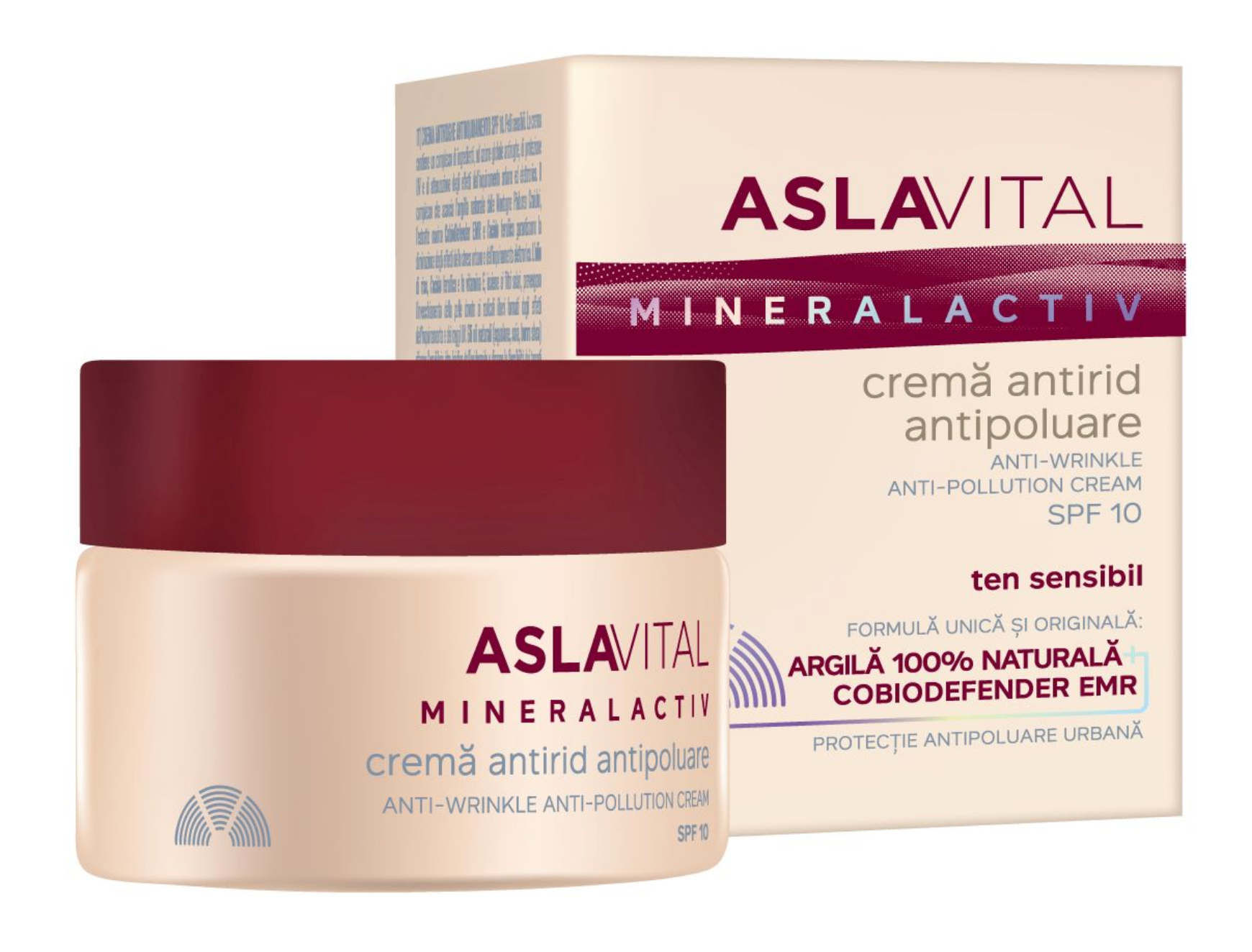 Anti-wrinkle anti-pollution cream spf 10 - Aslavital Mineralactiv - 50 ml
