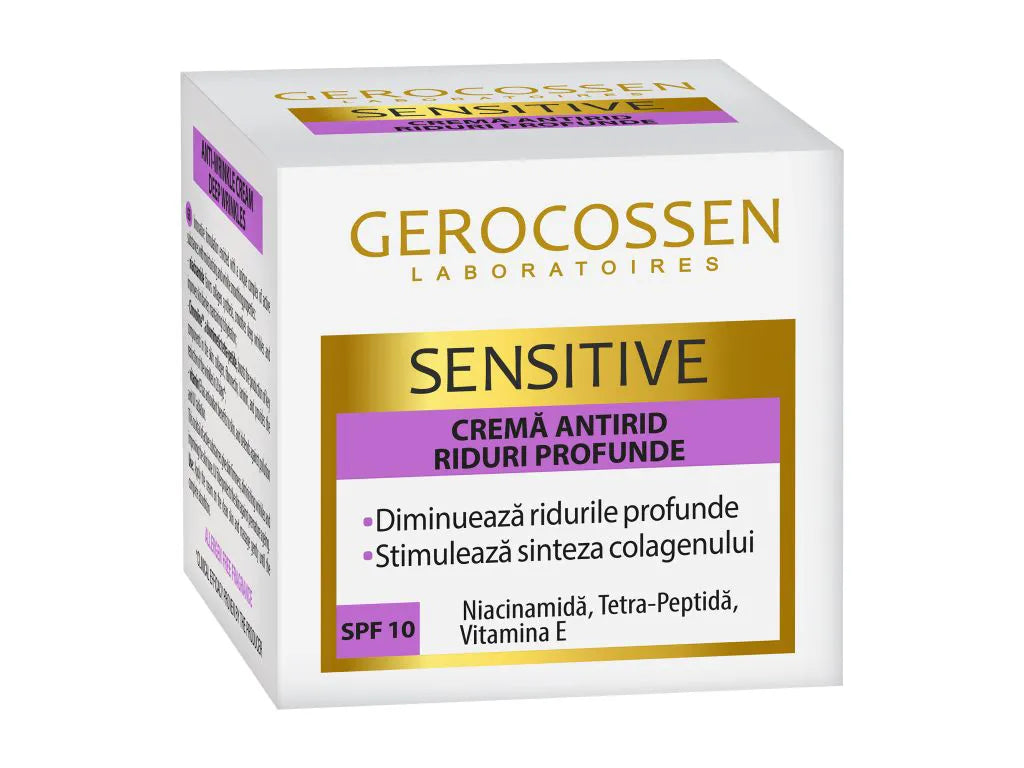 Anti-wrinkle cream, deep wrinkles, SPF 10, Gerocossen Sensitive, 50 ml