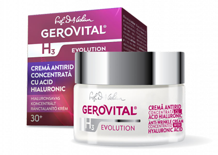 Cremă antirid concentrată cu acid hialuronic 3% - Gerovital H3 Evolution - 50 ml