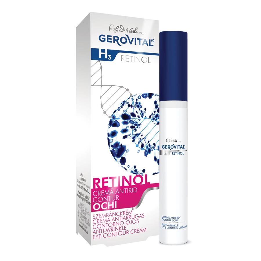 Cremă antirid contur ochi - Gerovital H3 Retinol - 15 ml