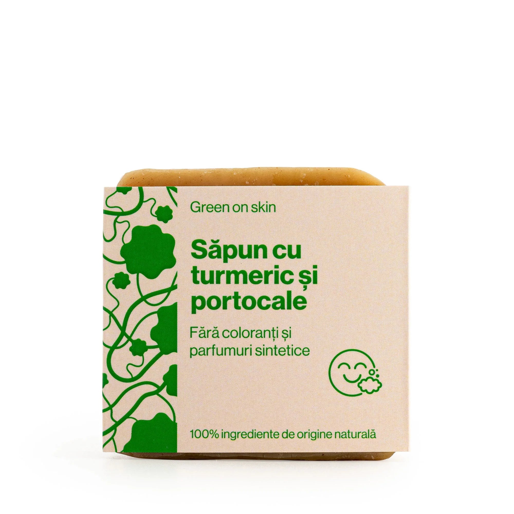 Bar soap with Turmeric and Orange, 100% natural - Trio Verde - 110 gr