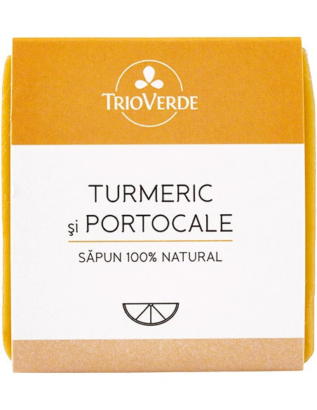 Bar soap with Turmeric and Orange, 100% natural - Trio Verde - 110 gr