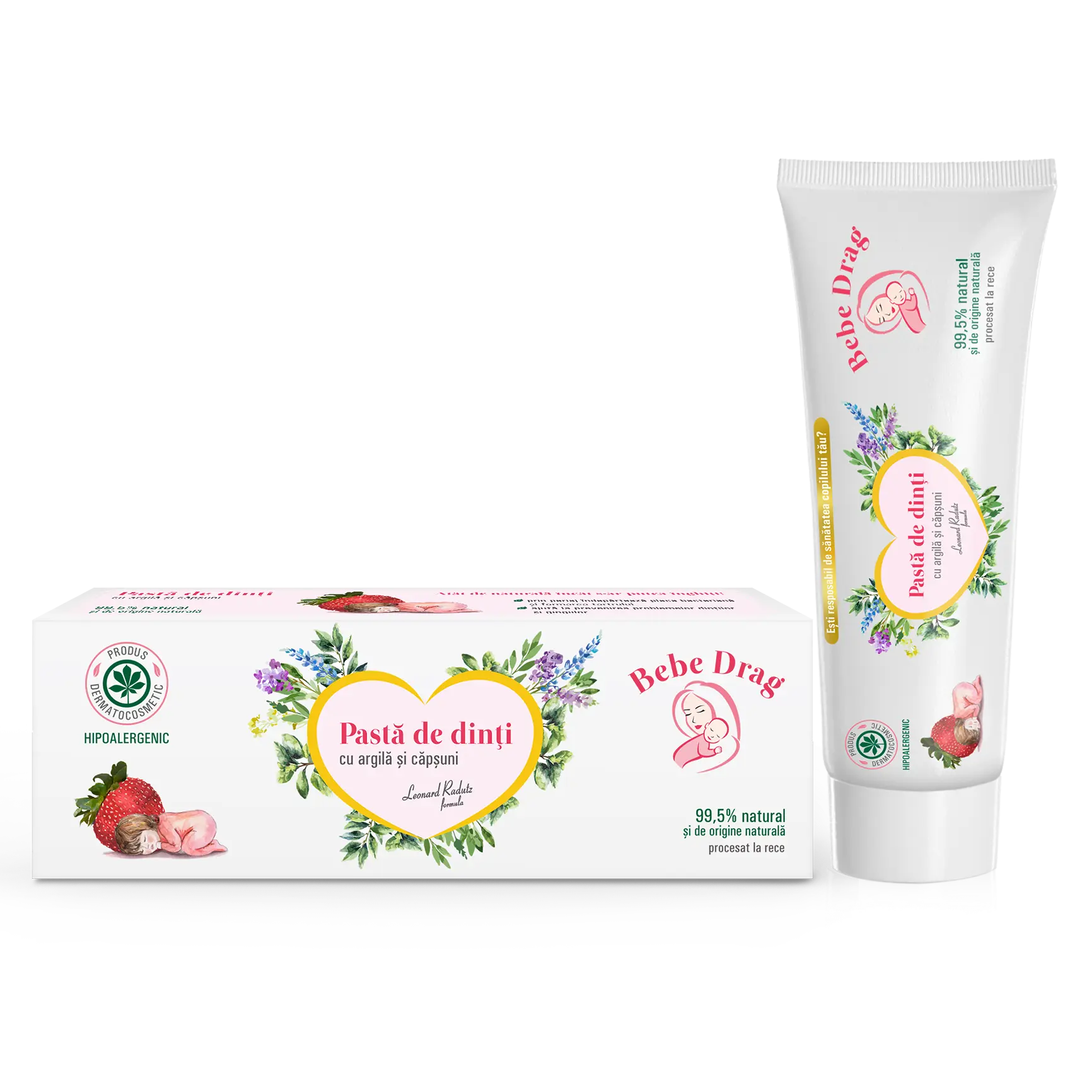 Bebe Drag Strawberry & Clay Toothpaste, For babies from 1 year, Bebe Drag, VivaNatura, 50ml