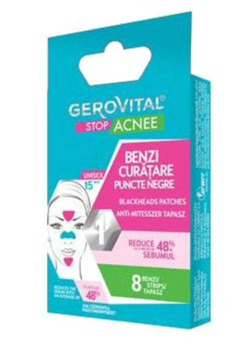 Blackhead Removal Patches - Gerovital Stop Acne - 8 strips