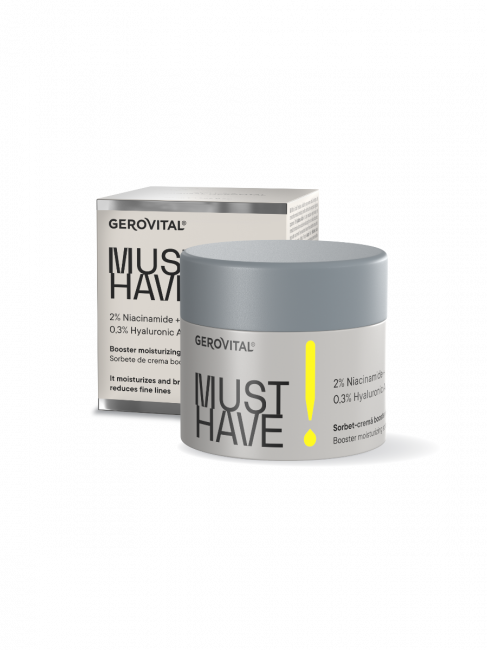Booster moisturizing sorbet-cream with Niacinamide & Hyaluronic Acid - Gerovital Must Have - 50ml