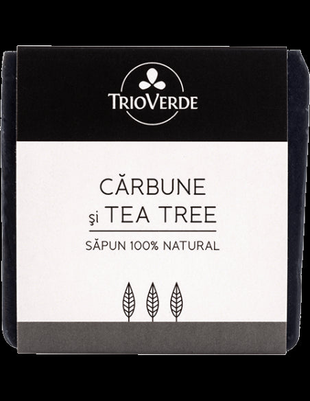 Charcoal and tea tree bar soap, 100% natural - Trio Verde - 110 g