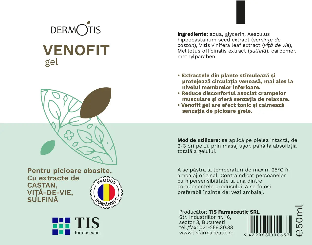 Chestnut Gel for Moisturizing, rejuvenating and soothing - VenoFIT - 50 ml