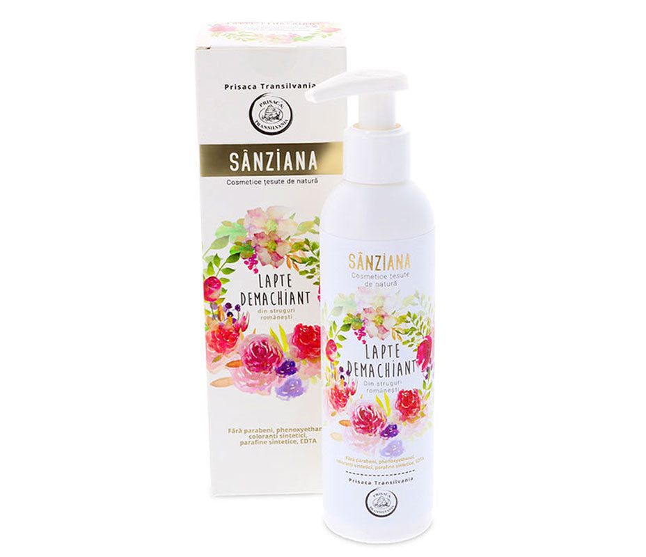Cleansing milk - "Sanziana" with Romanian Grapes and rich in natural antioxidants - Prisaca Transilvania - 200 ml