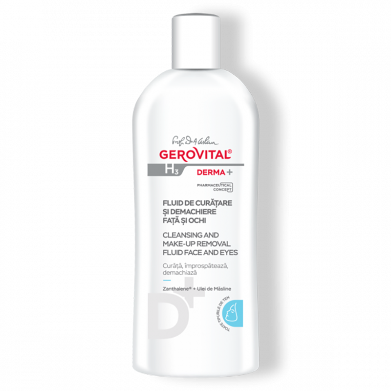 Cleansing and Make-up Removal Fluid Face and Eyes - Gerovital H3 Derma+ - 200 ml