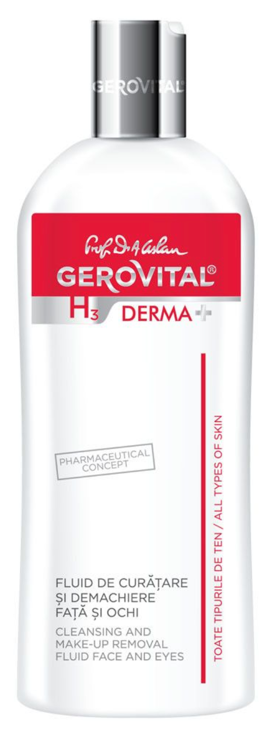 Cleansing and Make-up Removal Fluid Face and Eyes - Gerovital H3 Derma+ - 200 ml