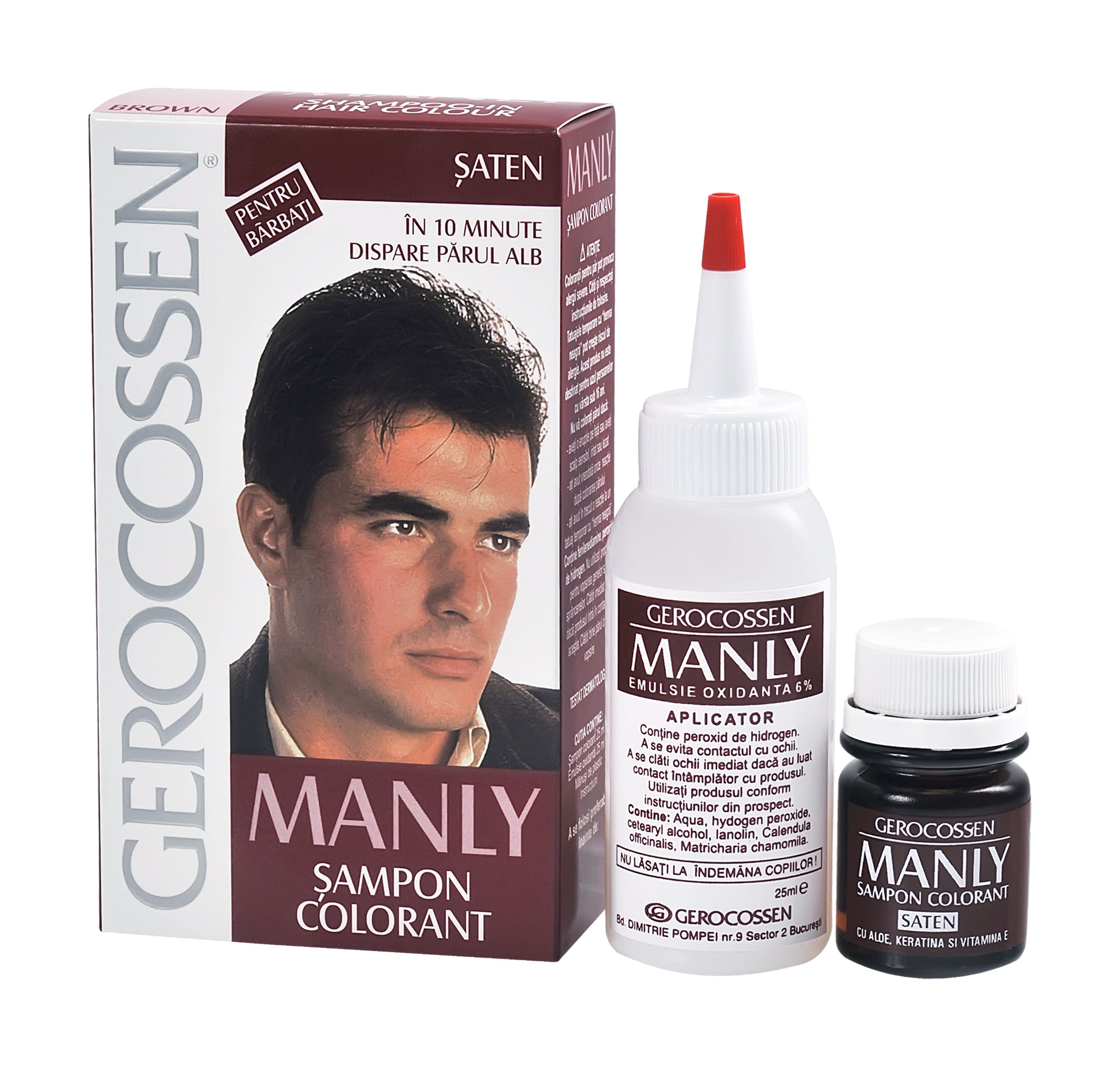 Farbshampoo für Männer – Braun – Maskulin – Gerocossen – 25 ml