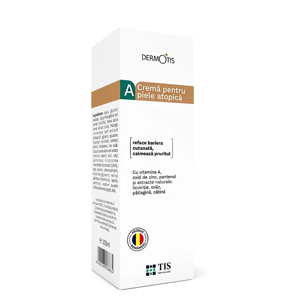 Cremă pentru ten atopic – Calmează mâncărimea și restabilește bariera cutanată DermoTis, Tis Farmaceutic, 50 ml
