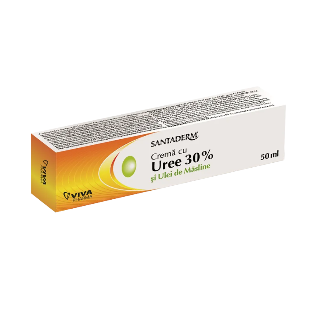 Cremă cu 30% uree și ulei de măsline, ajută la îndepărtarea scuamelor, Santaderm, 50 ml
